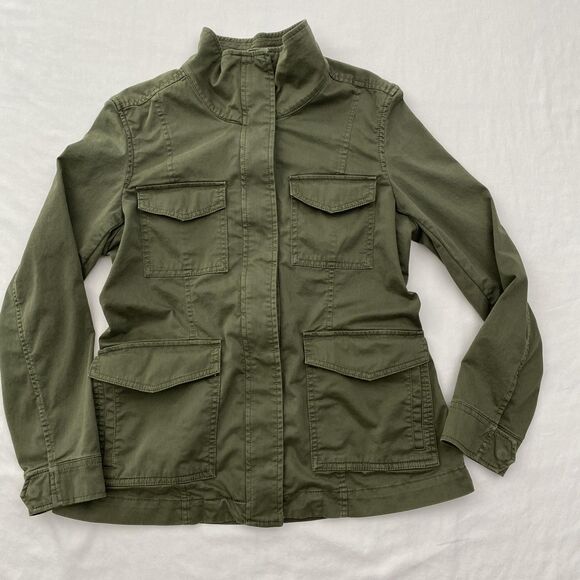 Banana Republic Jacket Womens Medium Utility Field Cargo Coat Military Safari - Picture 1 of 10